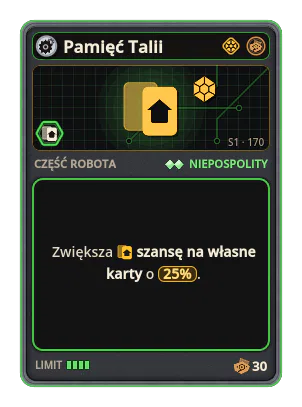 Pamięć Talii: +25% Szansa na własne karty