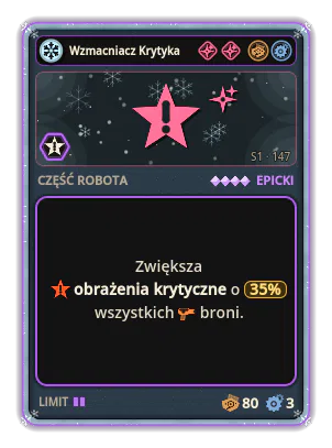 Wzmacniacz Krytyka Mk IV: +35% Obrażenia krytyczne wszystkich broni