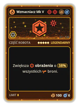 Wzmacniacz Mk V: +38% Obrażenia wszystkich broni