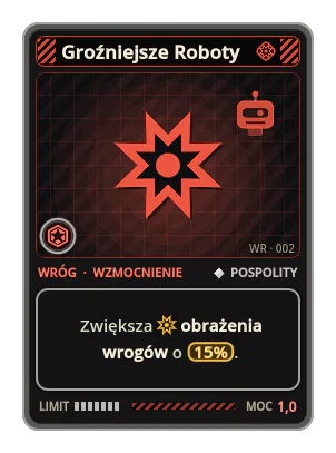 Groźniejsze Roboty: Zwiększa obrażenia wrogów o 15%.