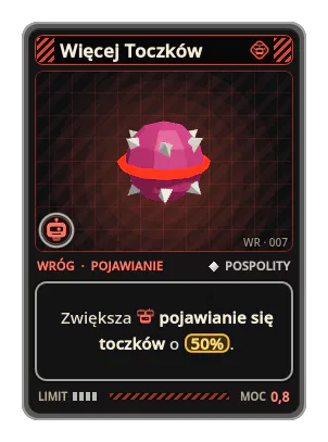 Więcej Toczków: Zwiększa pojawianie się toczków o 50%.