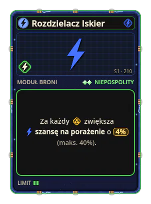 Rozdzielacz Iskier: +4% Prąd za każdą ikonę: Salwa (maks. +40%)