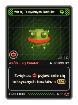 Więcej Toksycznych Toczków: Zwiększa pojawianie się toksycznych toczków o 5%.