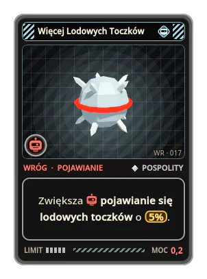 Więcej Lodowych Toczków: Zwiększa pojawianie się lodowych toczków o 5%.