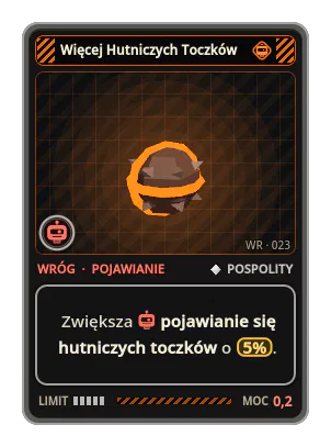 Więcej Hutniczych Toczków: Zwiększa pojawianie się hutniczych toczków o 5%.