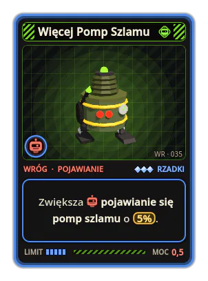 Więcej Pomp Szlamu: Zwiększa pojawianie się pomp szlamu o 5%.