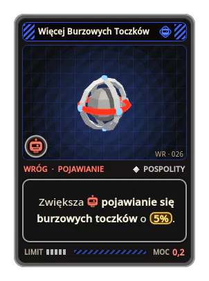 Więcej Burzowych Toczków: Zwiększa pojawianie się burzowych toczków o 5%.