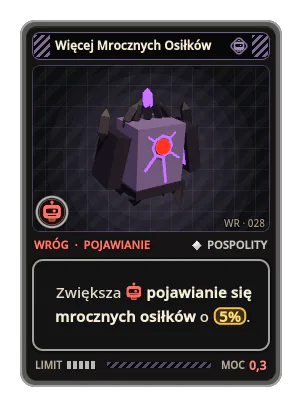 Więcej Mrocznych Osiłków: Zwiększa pojawianie się mrocznych osiłków o 5%.