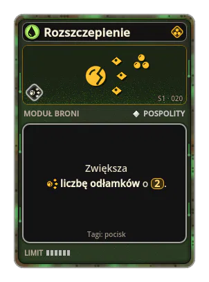 Rozszczepienie: Rozpada się na odłamki; każda karta to kolejne pokolenie. Rozszczepienie ×2