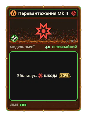 Перевантаження Mk II: Шкода +30%