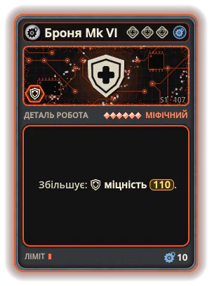 Броня Mk VI: +110 Міцність