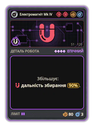Електромагніт Mk IV: +90% Дальність збирання