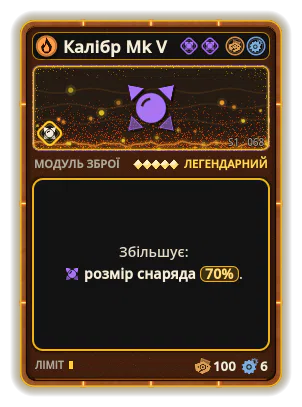 Калібр Mk V: Розмір снаряда +70%