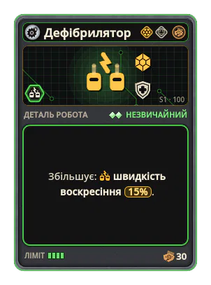 Дефібрилятор: +15% Швидкість воскресіння