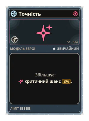 Точність: Критичний шанс +8%