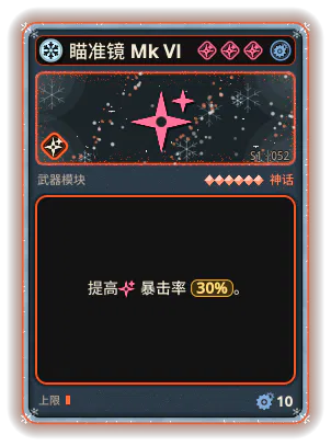 瞄准镜 Mk VI: 暴击率 +30%