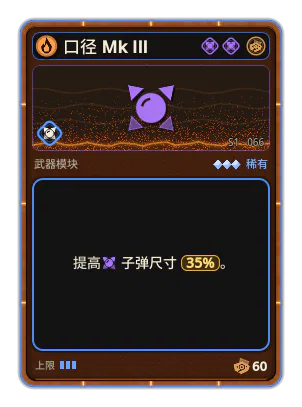 口径 Mk III: 子弹尺寸 +35%