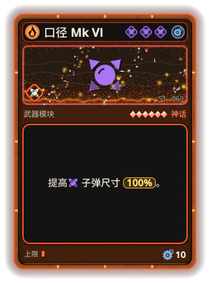 口径 Mk VI: 子弹尺寸 +100%