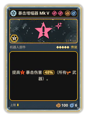 暴击增幅器 Mk V: +48% 所有武器暴击伤害