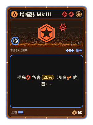 增幅器 Mk III: +20% 所有武器伤害