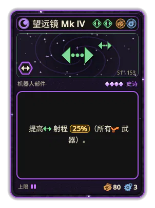 望远镜 Mk IV: +25% 所有武器射程