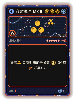 齐射弹匣 Mk II: +2 所有武器发射物
