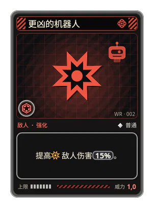更凶的机器人: 提高敌人伤害15%。