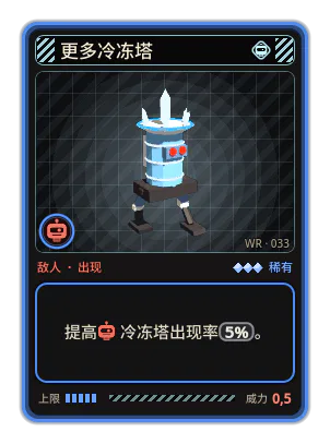 更多冷冻塔: 提高冷冻塔出现率5%。