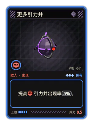 更多引力井: 提高引力井出现率5%。