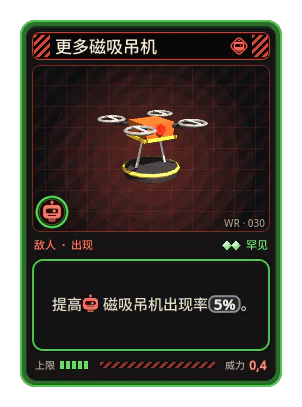 更多磁吸吊机: 提高磁吸吊机出现率5%。